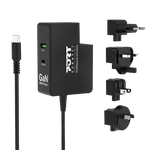 Port Chargeur international GaN USB-C 100W - 2 ports - Noir, miniature 1