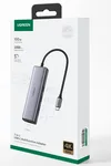 UGREEN Dock USB-C 7 en 1 - USB-C vers 2xUSB 3.0+HDMI+RJ45+USB-C+SD+MicroSD - 4K 60Hz - 100W - 0,20m - Gris, miniature 2