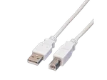 VALUE Câble USB-A 2.0 vers USB-B mâle/mâle- 1,8m - Blanc, miniature 1