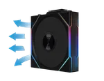 Lian-Li UNI FAN TL Sans fil LCD ARGB PWM + Contrôleur Reverse Blade - Pack 3x120mm - Noir, miniature 6