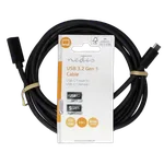 Nedis Câble USB-C 3.2 mâle/femelle - 60W - 2m - Noir, miniature 1