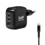 Port Chargeur mural 65W GaN 3 ports + Câble USB-C - 2m, miniature 1