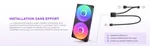 NZXT F360 RGB Core Fan (Single Frame) - Noir, miniature 9