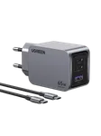 UGREEN Chargeur secteur 65W 3 ports + Câble USB-C - 1,5m, miniature 1