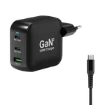 Port Chargeur mural 100W GaN 3 ports + Câble USB-C - 2m, miniature 1