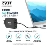Port Chargeur mural GaN 130W 4 ports + Câble USB-C - 2m, miniature 5