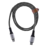 T'nB Câble USB-C/Lightning - 1,5m - nylon RPET - Noir, miniature 1