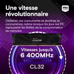 Crucial Pro OC 32Go (2x16Go DDR5 6400 PC51200) Noir, miniature 2