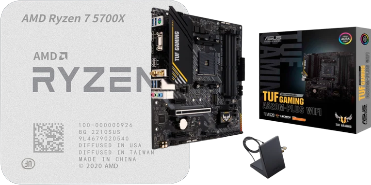 KIT Ryzen 7 5700X Tray + TUF Gaming A520M-PLUS WIFI