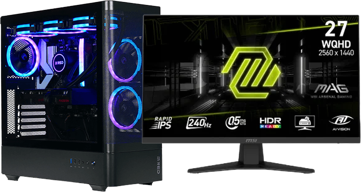PC MAGICAL 9060 XT 16 Go + ECRAN MSI 27" QHD 240 Hz