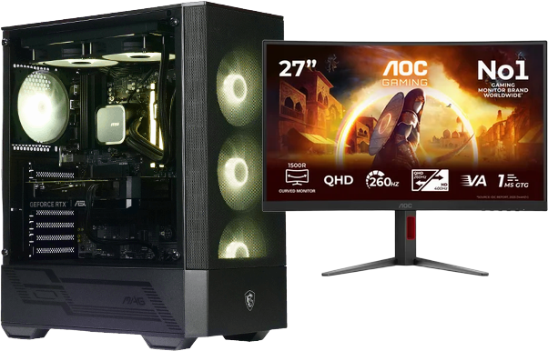 PC RONIN 5060Ti-16Go + ECRAN AOC 27" CURVE QHD 260 Hz